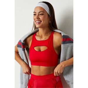 Fabletics‎ Red Keyhole Cutout Racerback Sports Bra Athletic Workout Size M gym